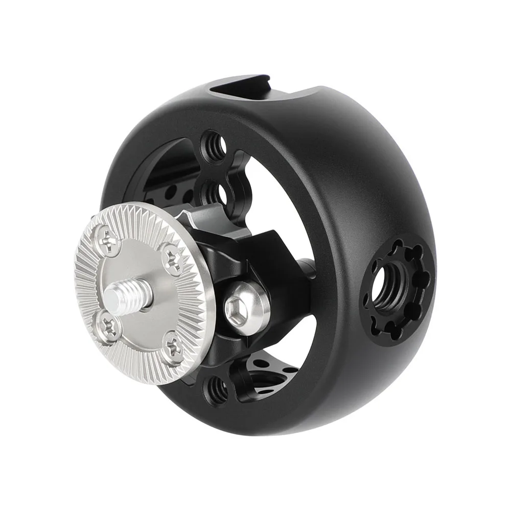 

CAMVATE Rosette Bolt On Mount Side Handle Handgrip with 3/8"-16 to 1/4"-20 Bushing Adapter Handgrip for Cage Rig DSLR Video Ca