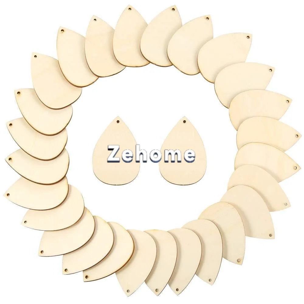 DIY jewelry accessories, water drop shape wood chips, teardrop wood chips, color painting, pendants, earrings, pendant
