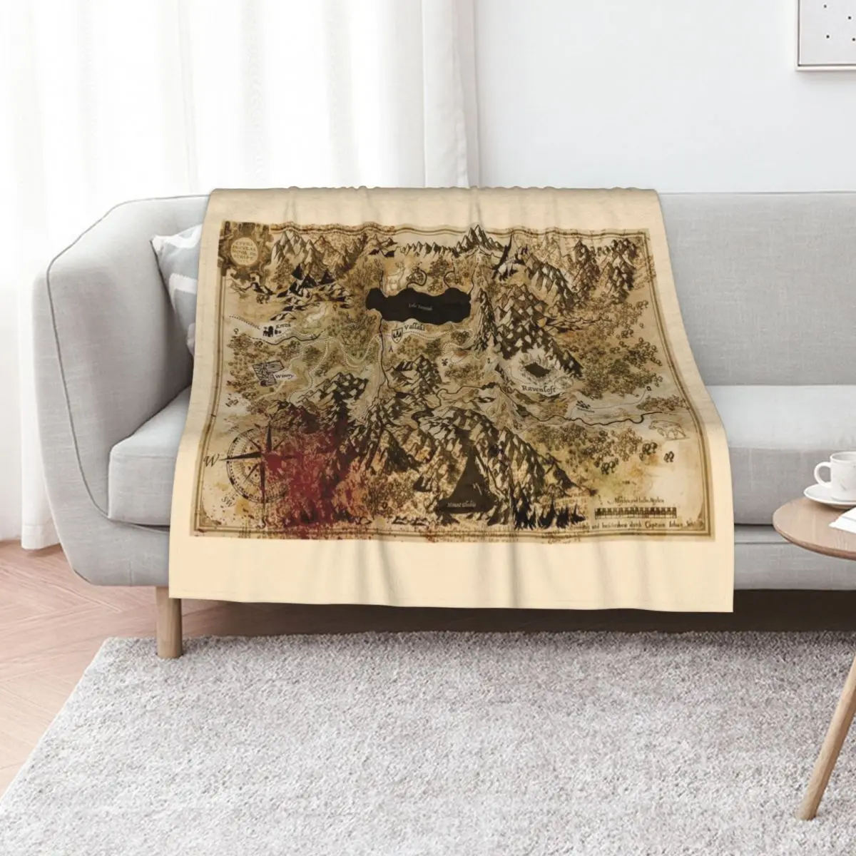 Dr. Rudolf Van Richten's Annotated Map Of Barovia Throw Blanket Durable Warm Blanket for Daily Home Use