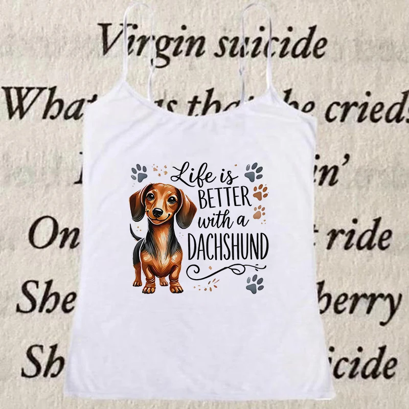 

Harajuku Versatile Fashion Punk Women T-Shirt Streetwear Classic Short-sleeve Slim Crop Top Goth Creative Dog Pattern Print Tees