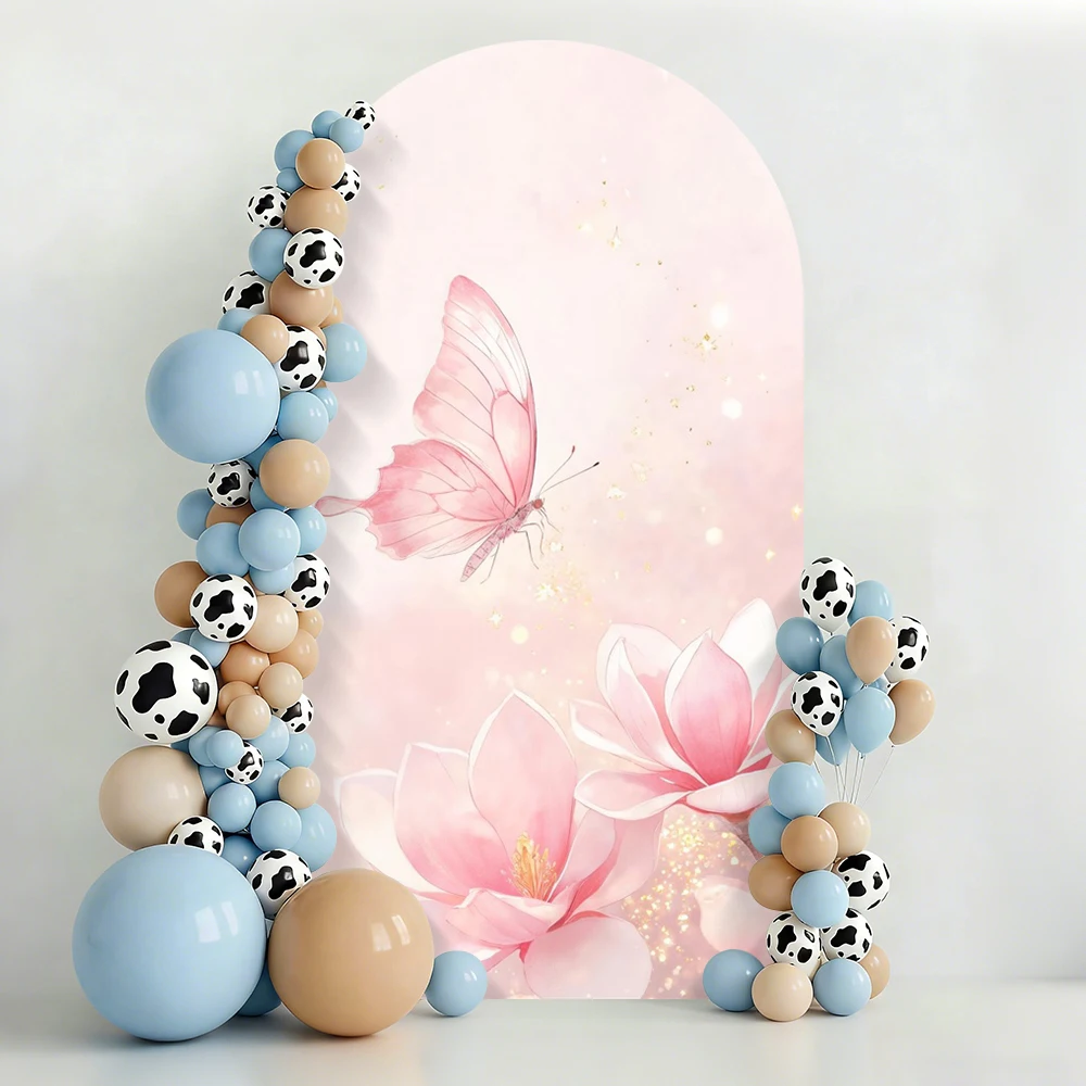 Girls 15th Birthday Arch Cover Background for Photography Swan Butterfly Floral Decor Baby Shower Photo Studio Props Backdrop