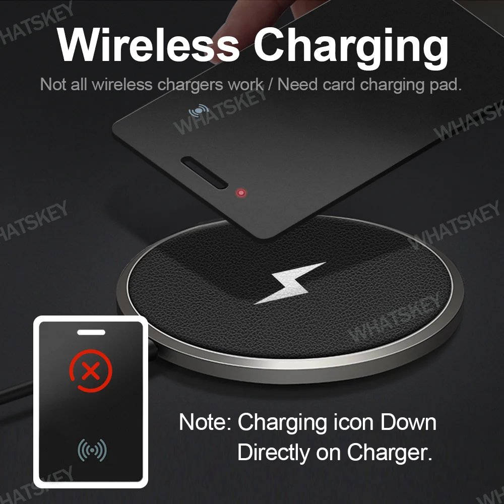 Draadloos opladen Ultradunne slimme anti-verloren traceable auto's Tracker-kaartapparaat GPS-locator voor Google Android Vind mijn apparaat