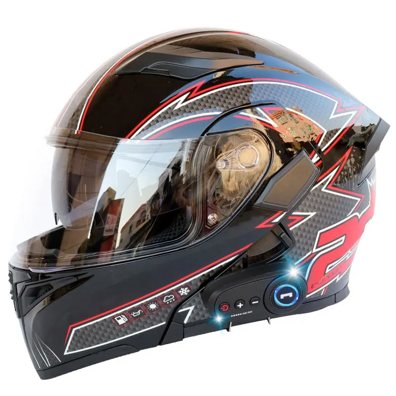 Motorcycle Latest Helmet With Headset For Motorcycle Helmet Red Black Extreme Motorcycle Helmets