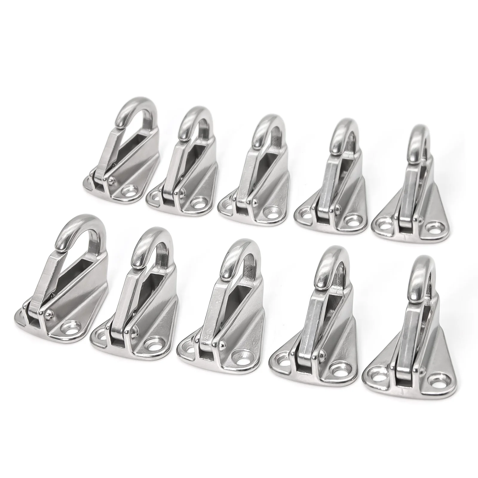 

10PCS Stainless Steel 316 Spring Locked Fender Hook Snap Fending Hook Attach Rope Boat Sail Tug Ship Boat Marine Hardware