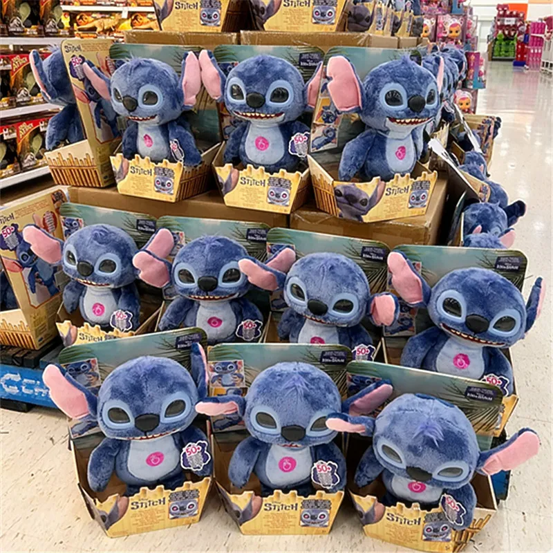 

Горячая пленка Disney Star Baby Stitch Audio Visual Интерактивная электрическая плюшевая кукла Фигурка Фильм Сопутствующая модная игрушка Фестивальный подарок