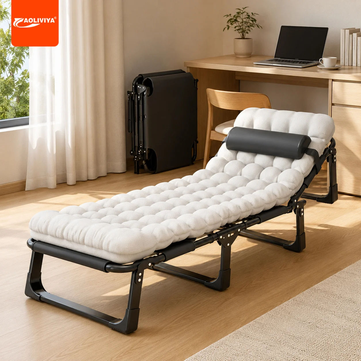 AOLIVIYA Portable Folding Bed Single Household Adult Lunch Break Sleeping Recliner Office Hospital Accompanying Bed