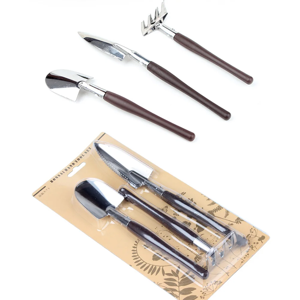 

3pcs Mini Garden Tool Set Stainless Steel Shovel Rake For Weeding Flowerpot Planting Portable Handy Yard Work Cultivator