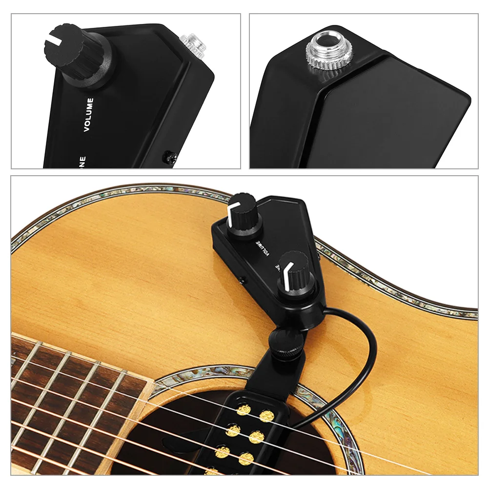 

Adjustable Volume Folk Pickup Magnetic Acoustic Transducer No Drilling Easy Install With Cable Guitar Accessories Replacement