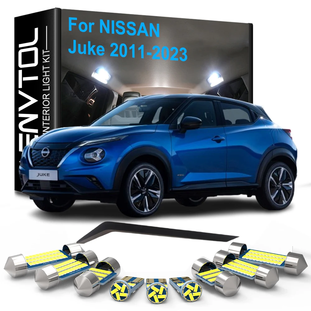 

Car LED Interior Lights Canbus For Nissan Juke F15 F16 2011-2018 2019 2020 2021 2022 2023 Dome Reading Trunk License plate Lamps