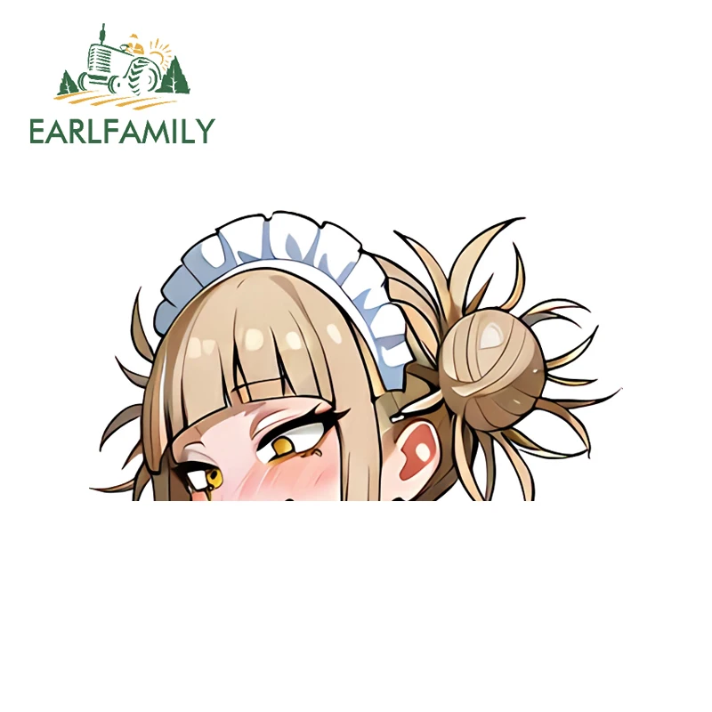 EARLFAMILY Himiko Toga Car Stickers Ochaco Uraraka Stickers Amusing Eye-Catching Windshield Suitcase Surfboard Racing Drifting
