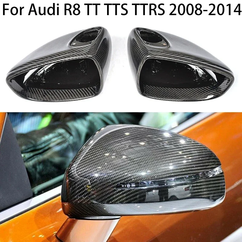 

For TT TTS 2008-2014 For Audi R8 2007-2011 Real Carbon Fiber Car Rearview Side Mirror Covers Cap parts accessories