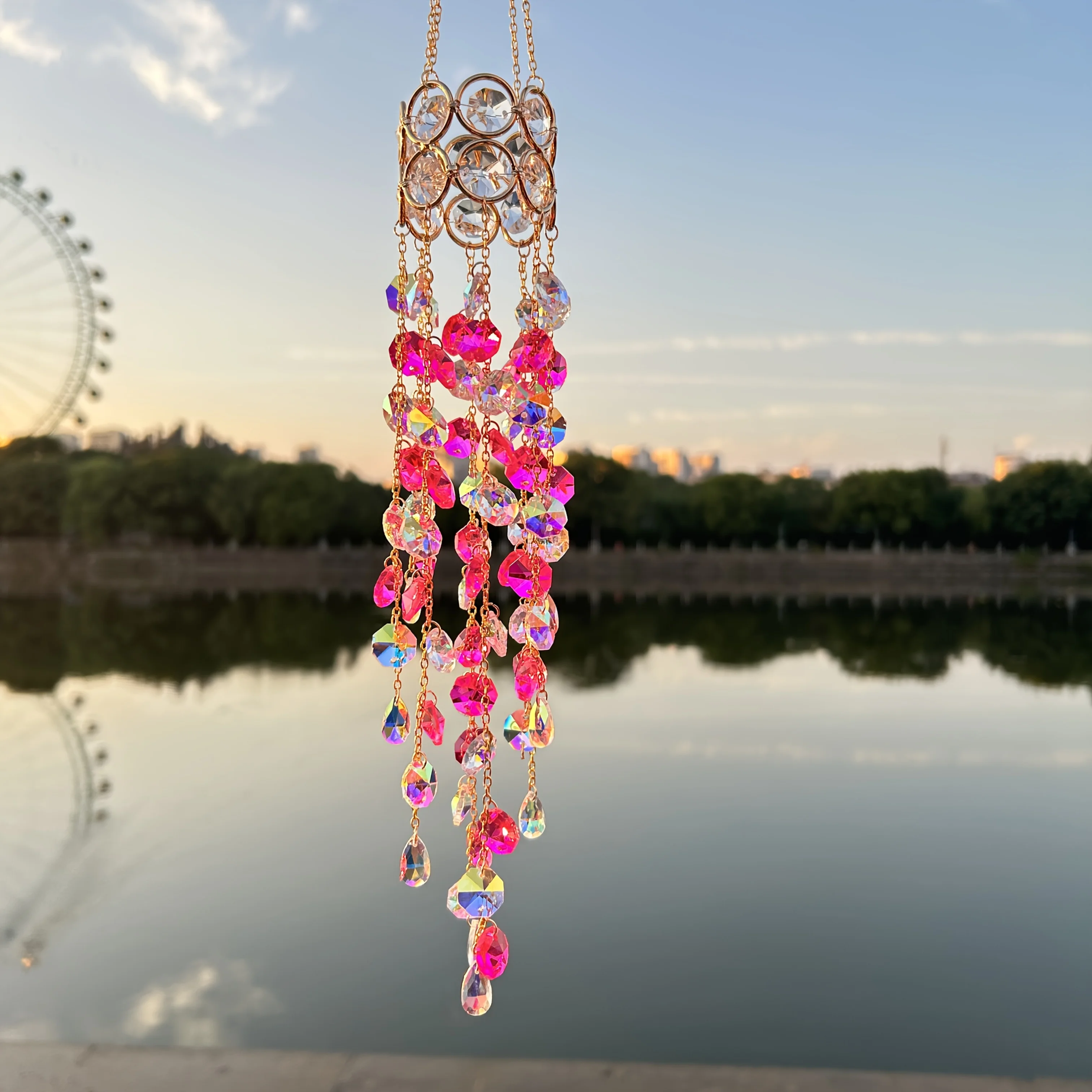 1pc Sunshine Catcher, sparkling crystal glass, ideal choice for outdoor garden, balcony, window decoration, spring and summer co