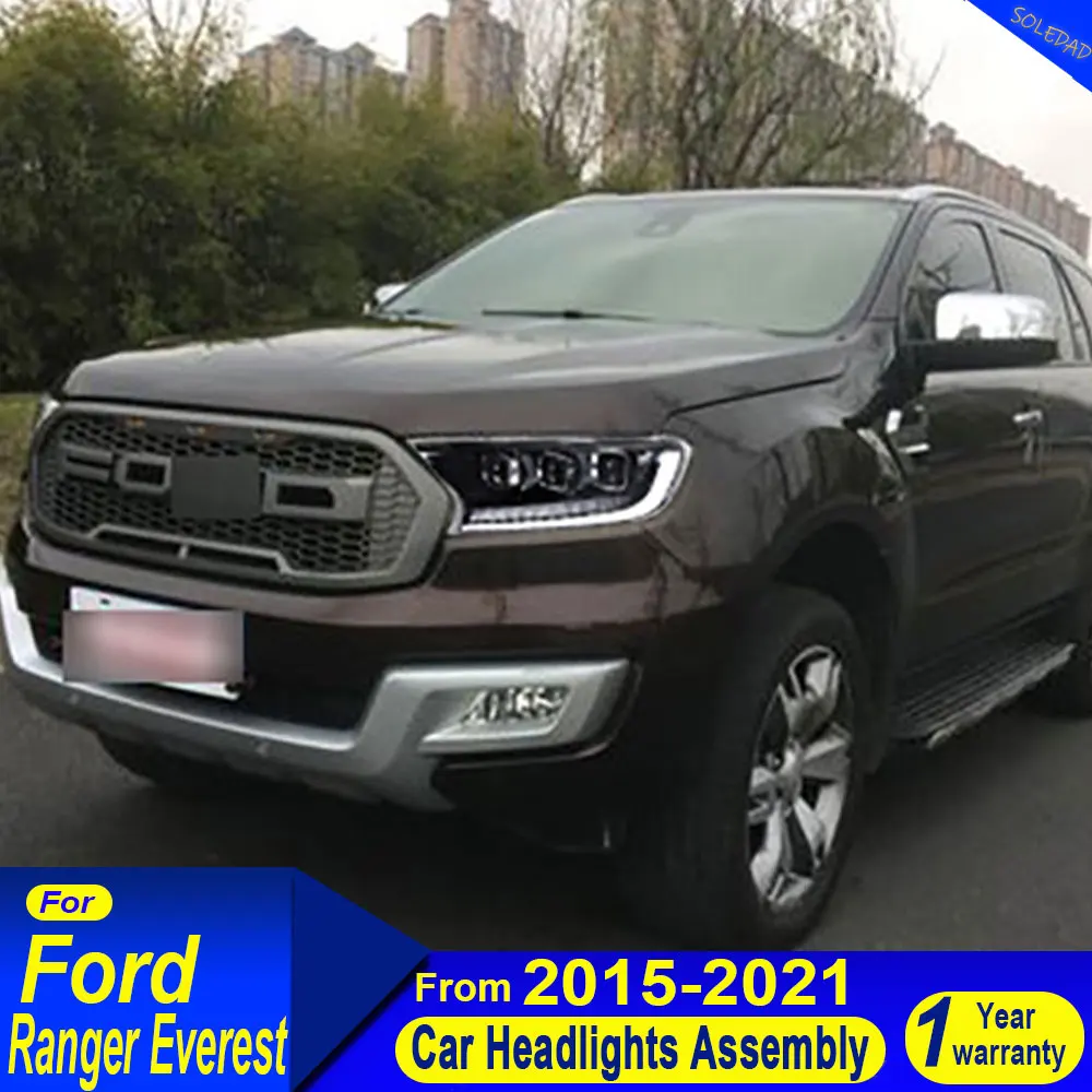 A pair Car Styling Headlights ford Ranger Everest 2015-2021 T6 FL T7 T8 Raptor Endeavour Headlight DRL Head Lamp Led Projector