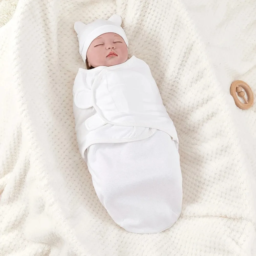 

Cotton Newborn Sleeping Bag Hot Sale Adjustable Soft Baby Blanket Anti-kick Warm Baby hat Set Unisex Infant