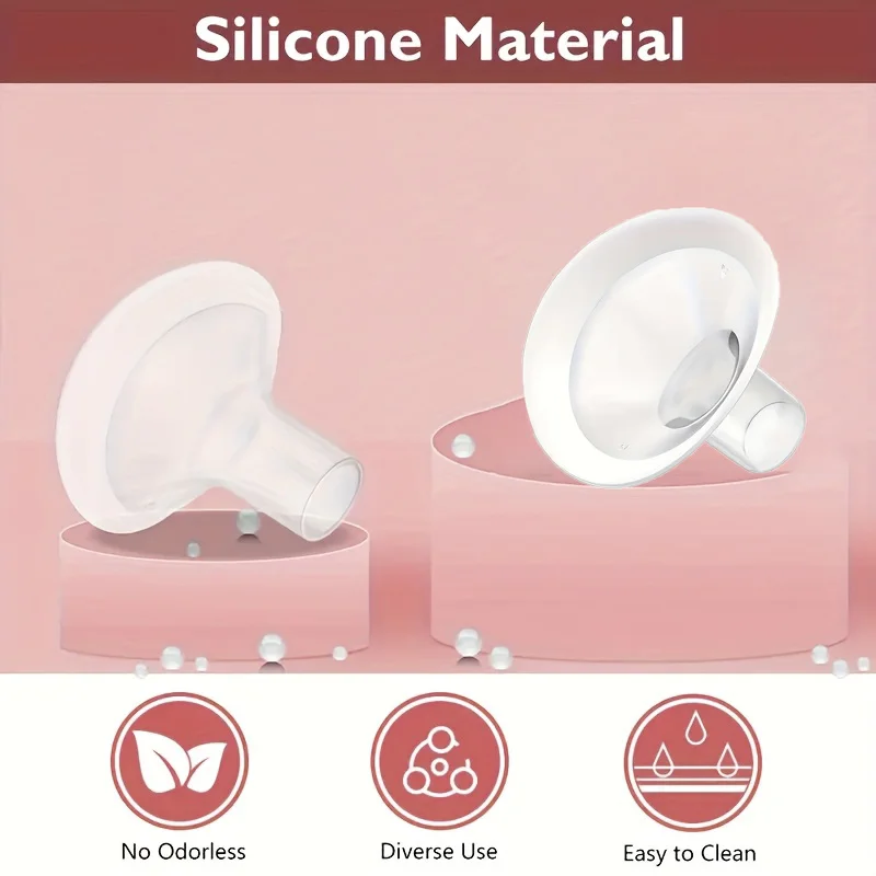 2Pcs BPA Free Multiple Size Silicone Pad Flange Breast Pump Part Compatible with Medele Youha Lansinoh Spectra Breast Pump