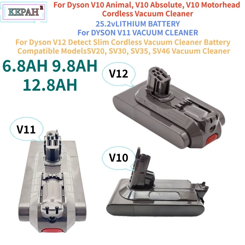 25.2V  V10 V11 V12 6.8AH 12.8Ah Battery 25.2V Vacuum Cleaner Battery SV12 Whirlwind Animal Whirlwind Fully Clean Battery