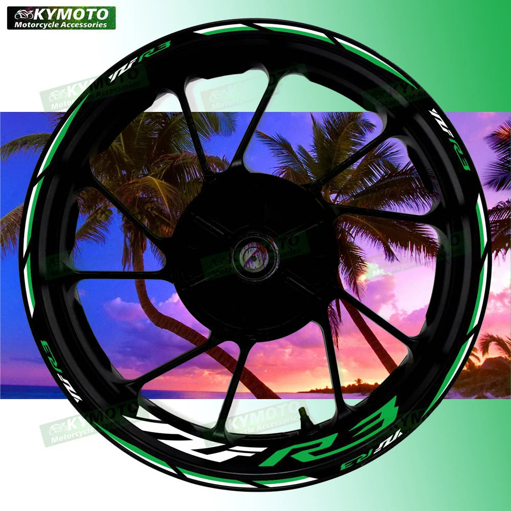 

For YZF R3 R 3 motorcycle accessories 17 inch front and rear wheel stickers fairing modified reflective decals decoration