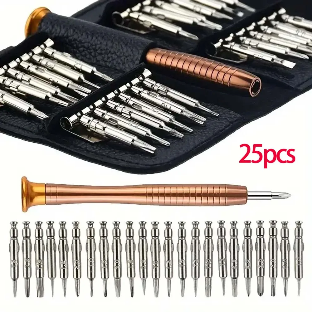 Mini-Präzisions-Schraubendreher-Set, 25-in-1, elektronischer Torx-Schraubendreher, Öffnungsreparaturwerkzeuge für Mobiltelefone, Kameras, Uhren, Tablets, PC