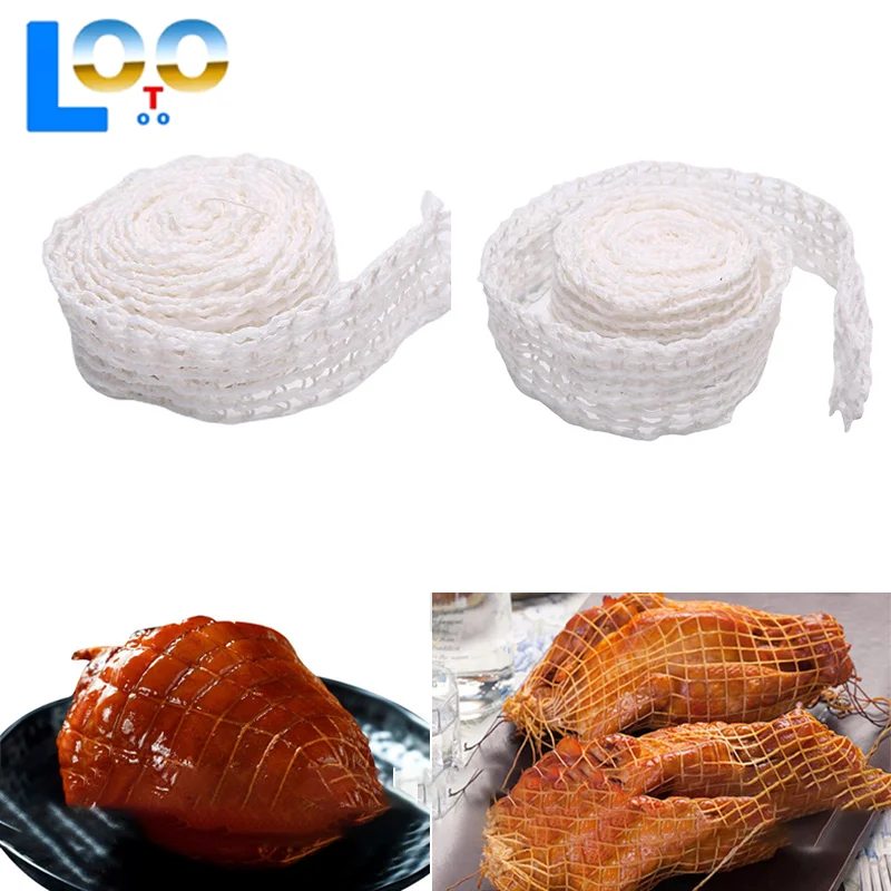1 قطعة 5 متر اللحوم المعاوضة لفة مطاطا لحم الخنزير السجق صافي الجزار سلسلة التعبئة والتغليف صافي اللحوم شبكة طبخ غطاء أداة اكسسوارات المطبخ