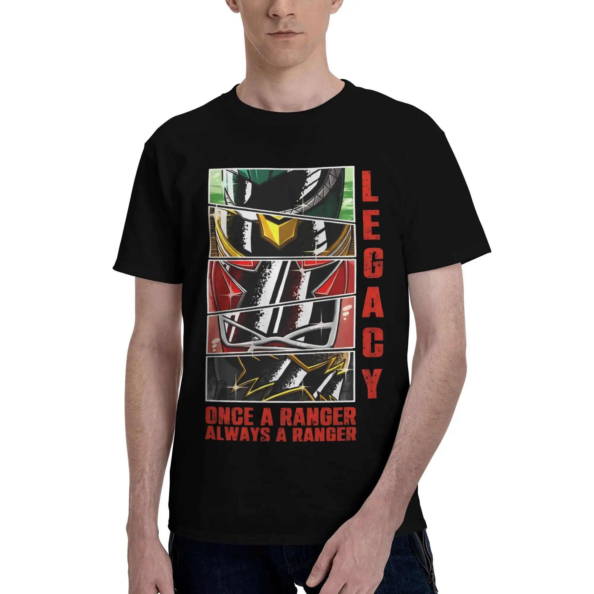 Ranger Collection  Funny 100% Cotton T-Shirt Bandai Super Sentai Series Tops Tees For Men