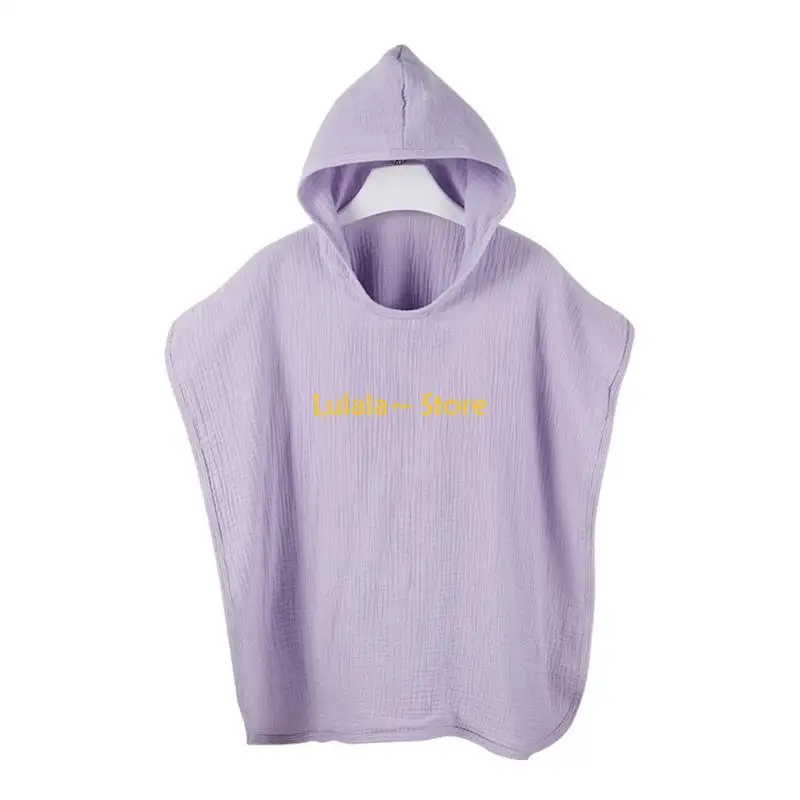 Y4QA Baby Hooded Shower Towel Bath Towel Strong Absorbent Quick-Drying Soft Bathrobe Blanket Poncho Breathable Cotton Capes
