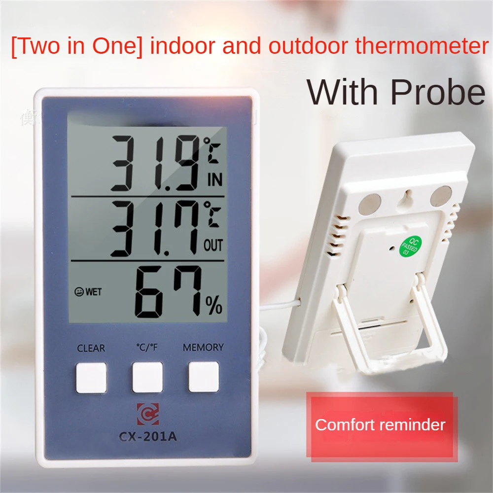 Hygrometer Electronic Baby Room Energy Saving Sensor Weather Station Large Screen Outdoor Digital Thermometer Hanging Indoor