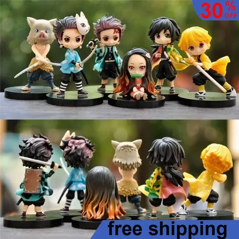 Demon Slayer Figure Nezuko Kamado Tanjiro Anime Blade Ghost Action Figure PVC Collectible Anime Figures Model Toys For Kids Gift