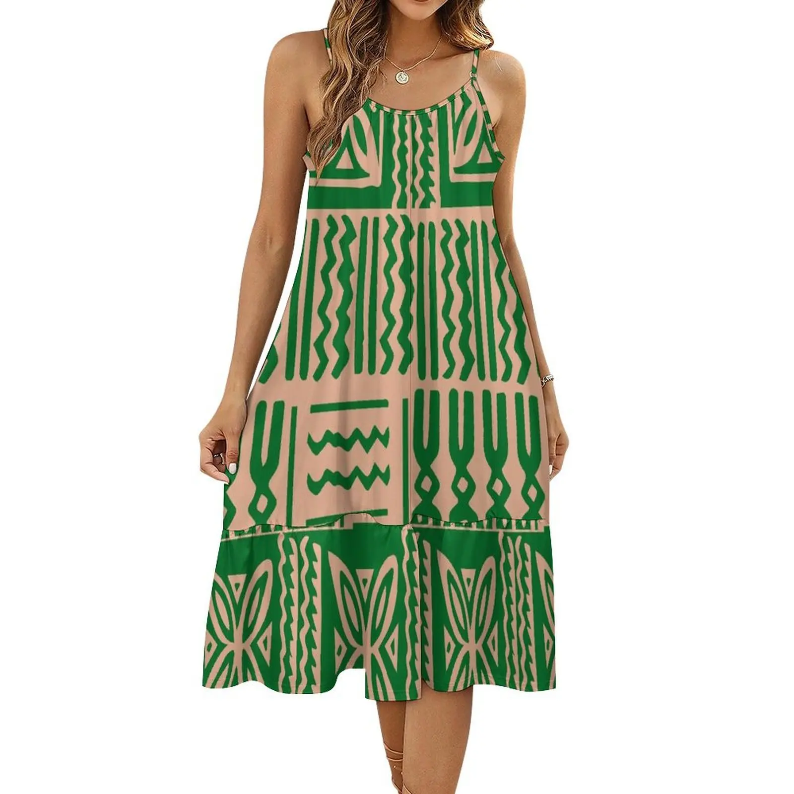 Hawaiian Turtle Pattern Custom Polynesian Ladies Summer Beach Retreat Party Slip Dress High Quality Adjustable Slip Dress