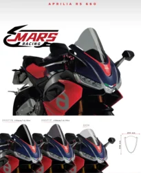 For APRILIA NEW RS660 RS 660 2021 2022 Motorcycle Windshield Windscreen Aluminum Kit Deflector Fairing Cover R-racer Screen
