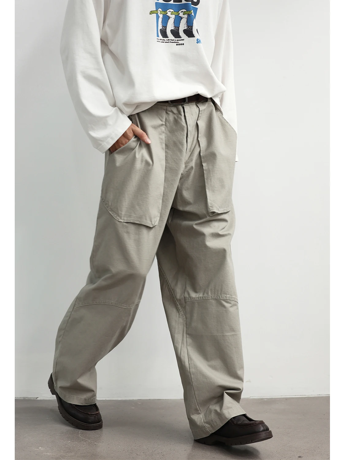 

LH Store American Sle Loose Casual Men's Work Pants Straight Leg ape Retro Long Trousers for Youth All Seasons