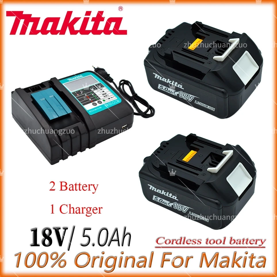 100% Original Makita 5.0Ah 18V Li-ion Battery Charger DC18RF BL1850 BL1830 BL1430 BL1440 DC18RC Charging Tool With USB Port