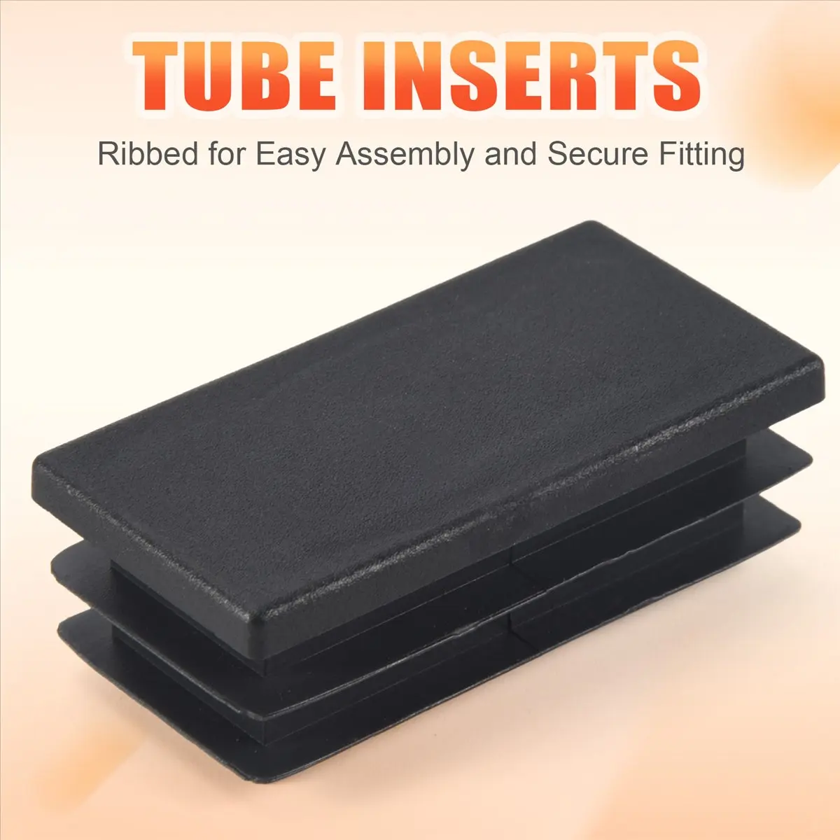 DT19 40 Pcs Plastic Tube Inserts Blanking End Cap 25mmx50mm Black