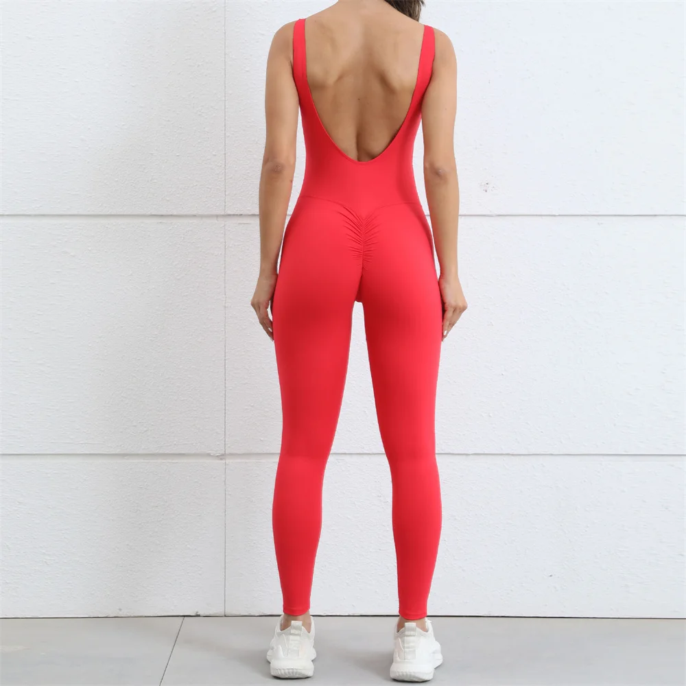 2024 Pad Gym Women Yoga Suit Training Sportswear Women Sports Jumpsuit Fitness Rompers Stretch Female Push Up Workout Bodysuits