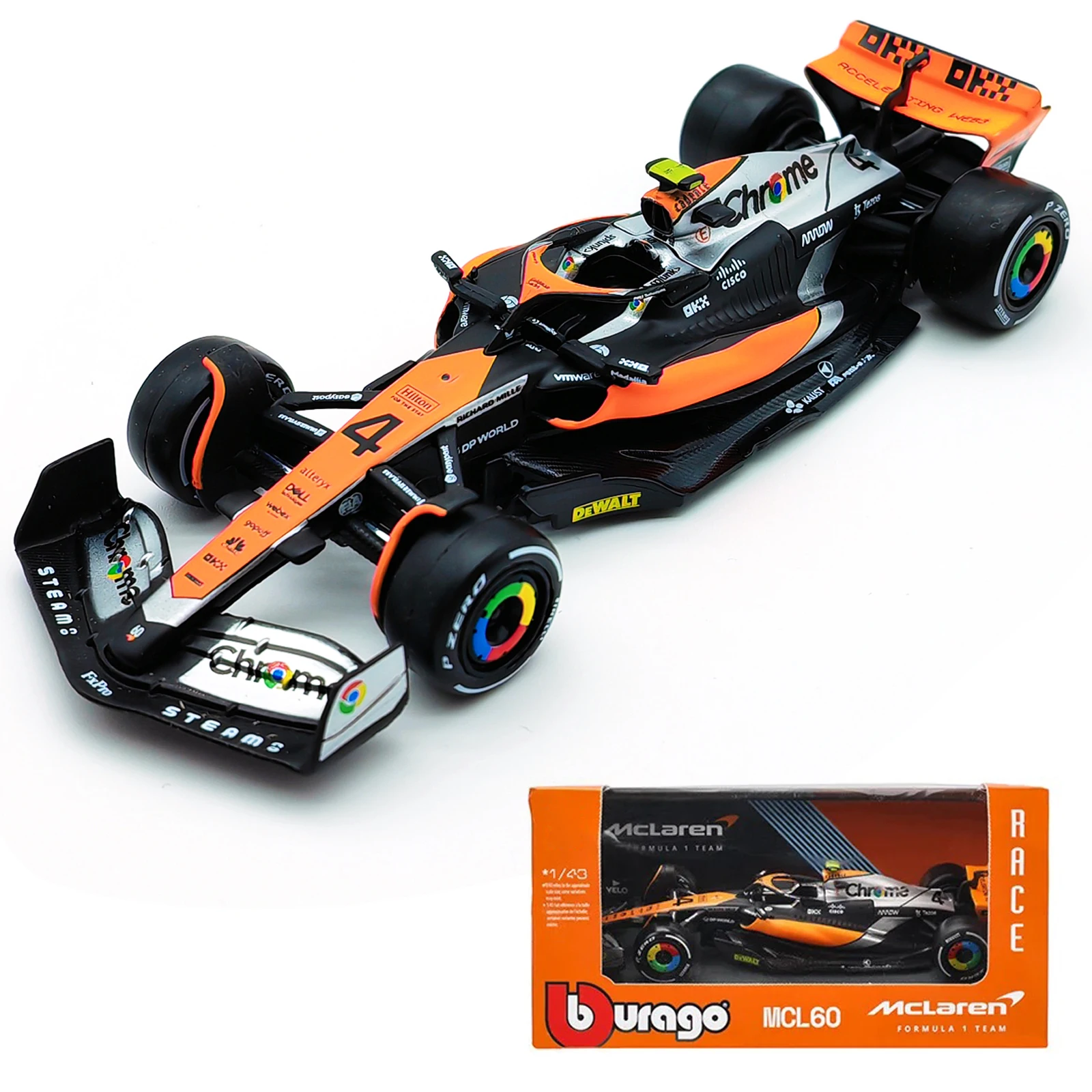 Bburago 1:43 McLaren MCL60 MCL38 F1 Racing Car Static Simulation Diecast Alloy Model Cars Collectible Model Racing Toys image 3