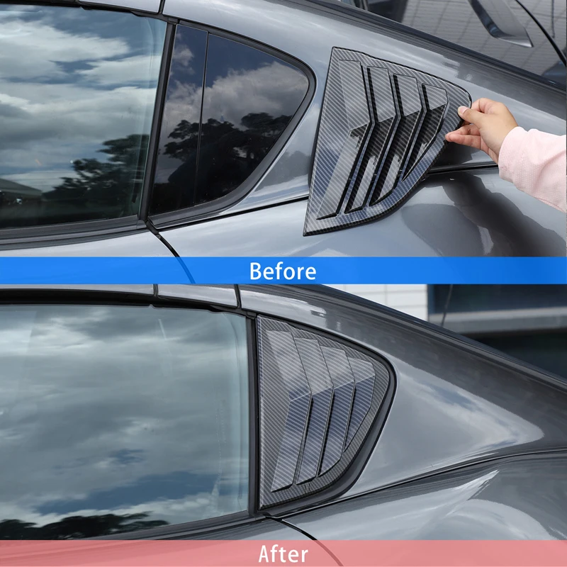 2Pcs ABS Carbon Fiber For Mazda MX5 MX-5 ND 2016-2025+ Car Rear Triangle Blinds Decoration Sticker Car Protection Accessories