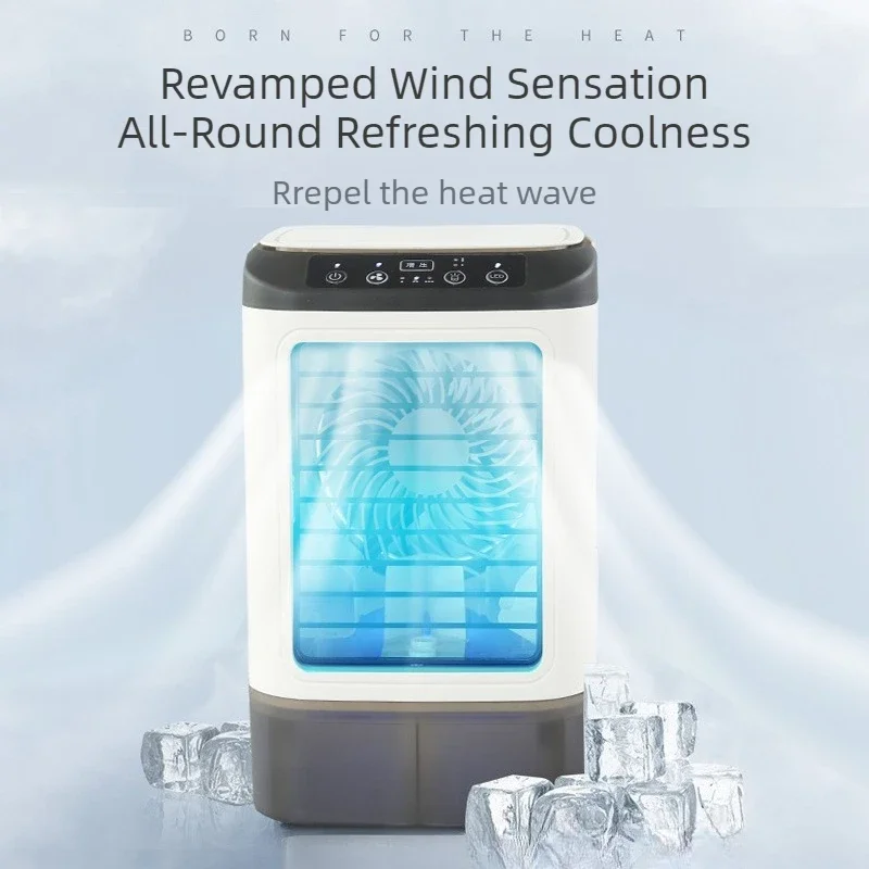 USB Portable Mini Air Cooler 3 Speed Mist Humidifier Cooling Fan with Ice Box LED Light Desktop Personal Air Conditioner Fan image 2