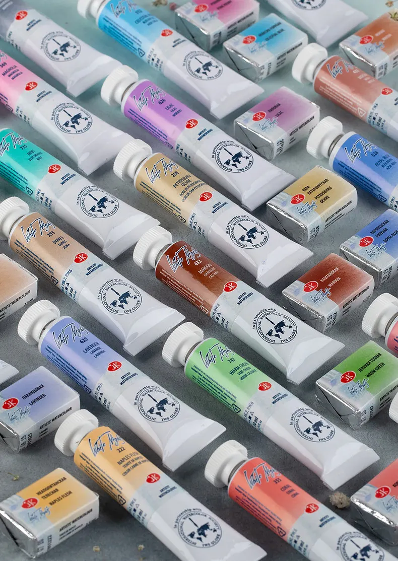 Russland Weiße Nächte Extra Feine Künstlerqualität Professionelle Aquarellfarbe 2,5 ml Volltiegel, Macaron Leuchtend & Lichtecht, Hochwertig – Detail 2