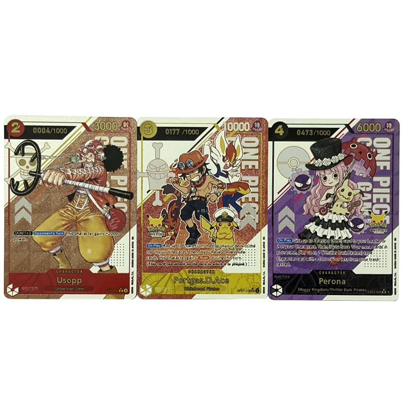 ONE PIECE DIY Sammelkarten Englische Version Anime-Spiel Perona Ace Usopp Selbstgemachte Hochwertige Karten Spielzeug Weihnachtsgeschenk