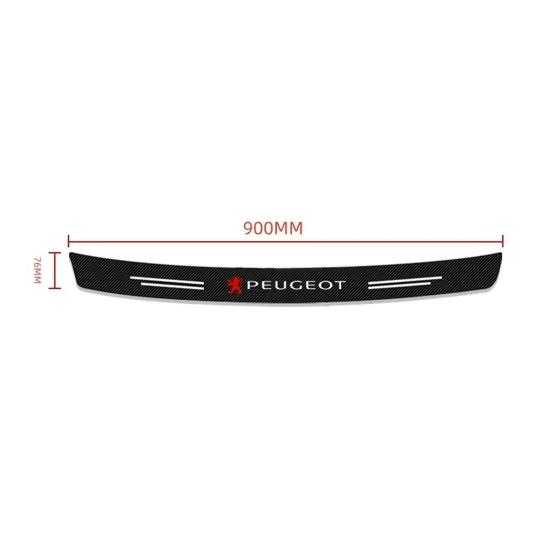 New 3D Carbon Fiber Car Trunk Protector Sticker Bumper Decal Compatible Peugeot 108 406 407 408 206 207 208 306 307 308 508 Car view 3