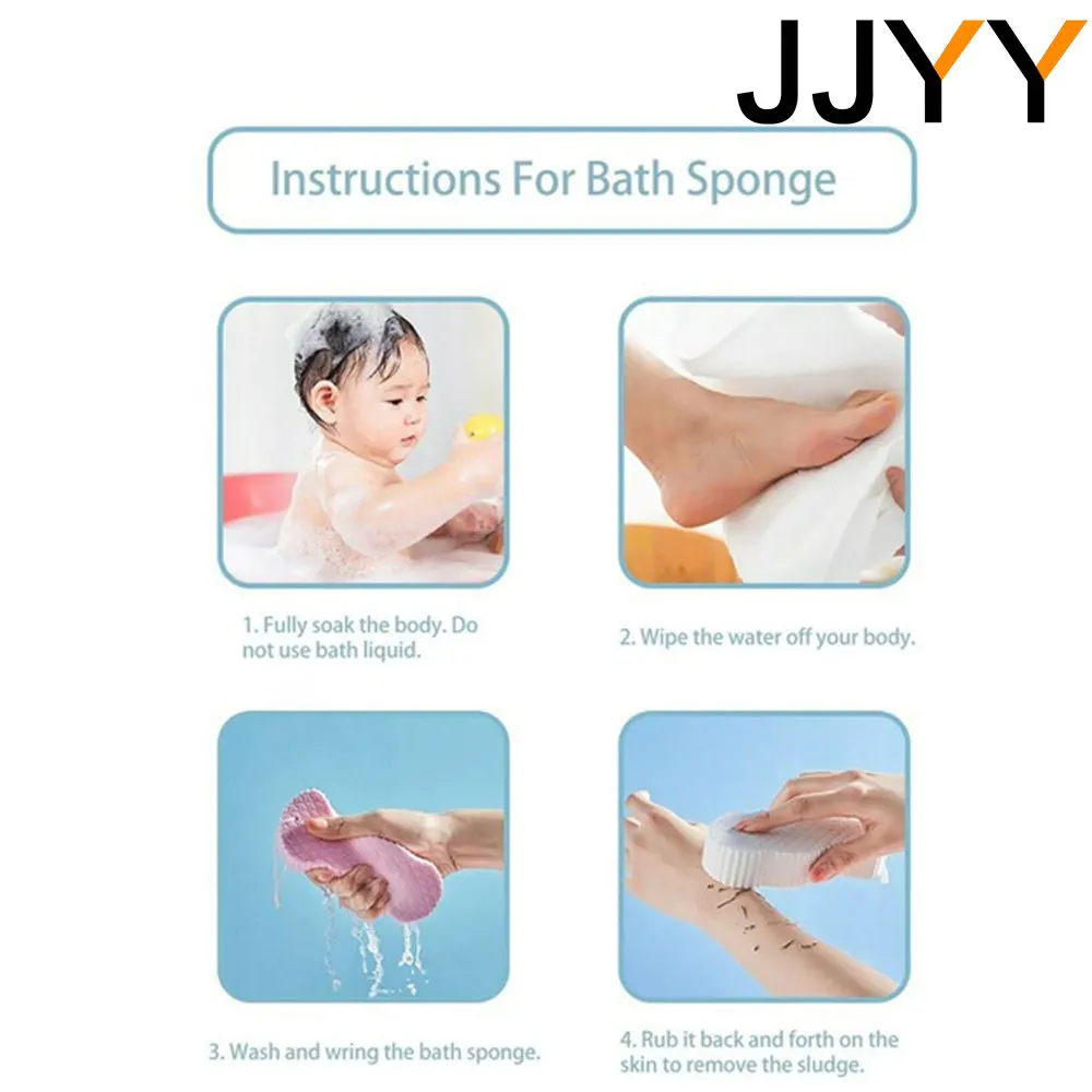 JJYY 1PC 3D Magic Sponge Children\'s Bath Sponge Body Peeling Dead Skin Exfoliating Massager Cleaning Bath Brush Exfoliating