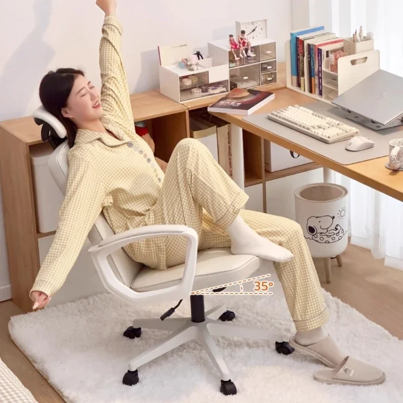 Office chair, computer chair, home sedentary and comfortable girls' bedroom, college student makeup chair