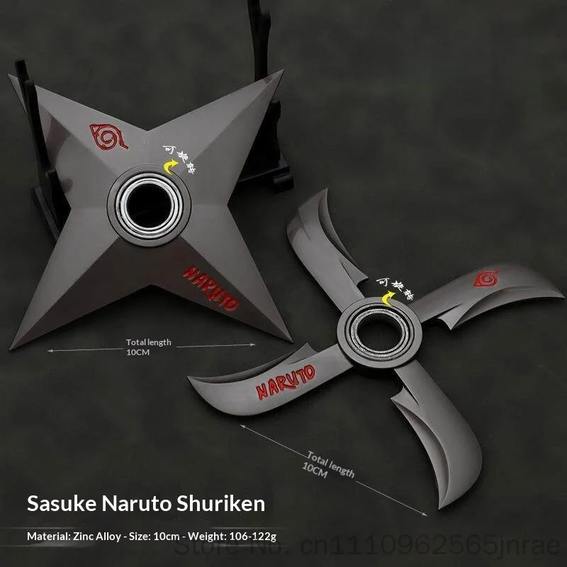 Naruto Metal Shuriken Rotatable Bearing Ninja Star Anime Peripheral Cosplay  Model Collectible Decor For Anime Enthusiasts view 3