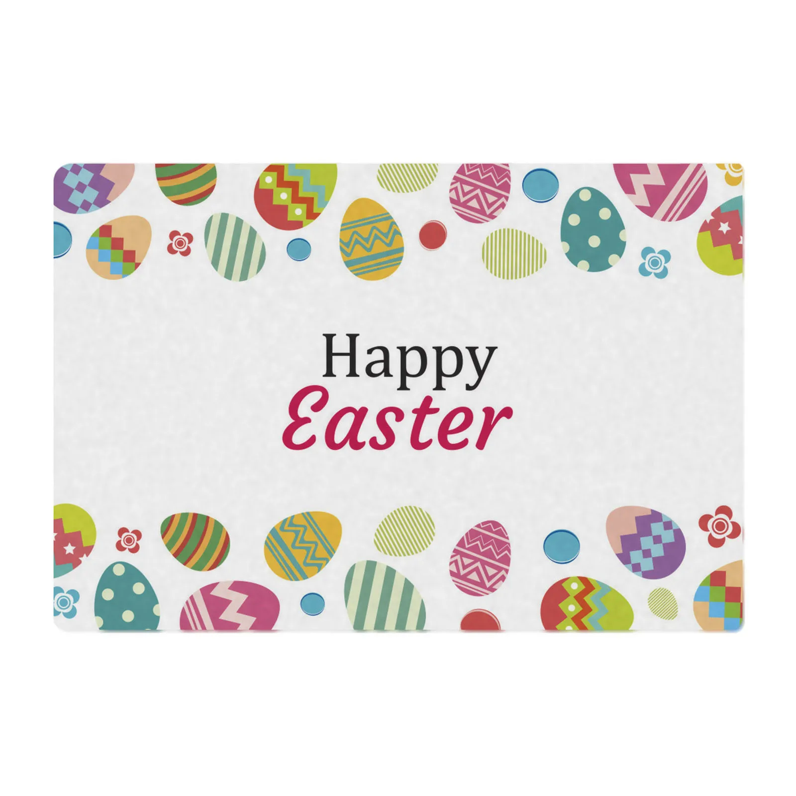 

Kitchen Bathroom Flannel Non-slip Eggs Water Carpet Happy Absorption Easter Home Decor