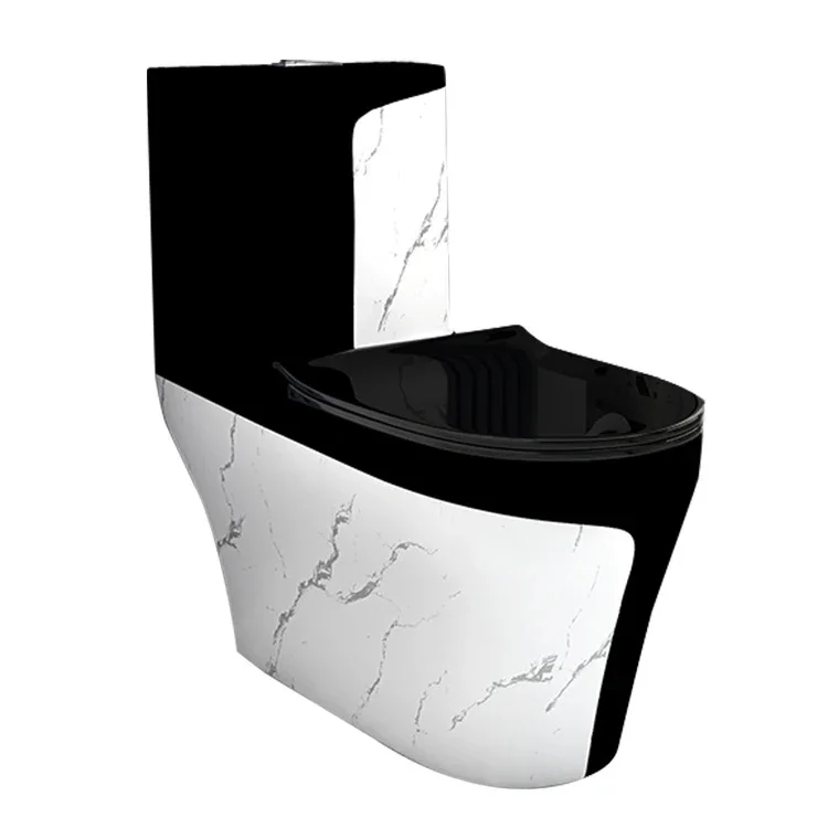xx-Wholesale Custom Luxury Porcelain Black Color Bathroom Wc Ceramic Sanitary Ware 100/200/300mm One Piece Toilet Bowl