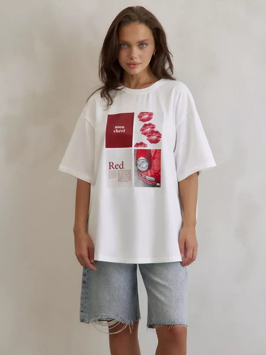 الأوروبية والأمريكية Y2K الشفاه تي شيرت مطبوع المرأة الصيف موضة عادية الإبداعية الشارع الشهير الرجعية قصيرة الأكمام الملابس #3