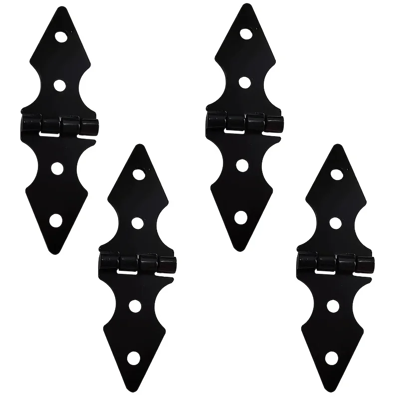 4Pcs Iron Fence Gate Hinge Heavy Duty Garden Door Hinge Replacement Rustproof Polished Finish for Yard Fence Gates Outdoor Use