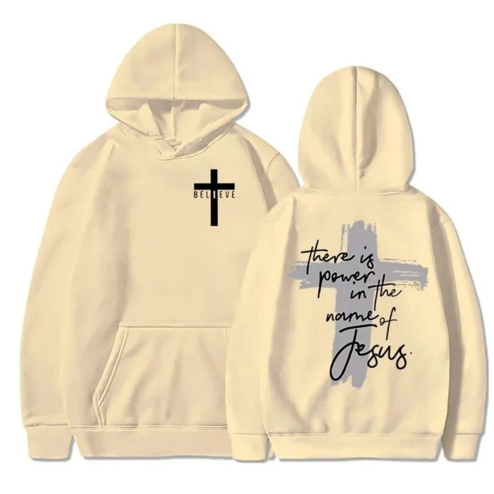 Dieu est bonne foi chrétienne essentiel femme sweats à capuche il y a pouvoir dans le nom de jésus graphique sweat à capuche mode Streetwear