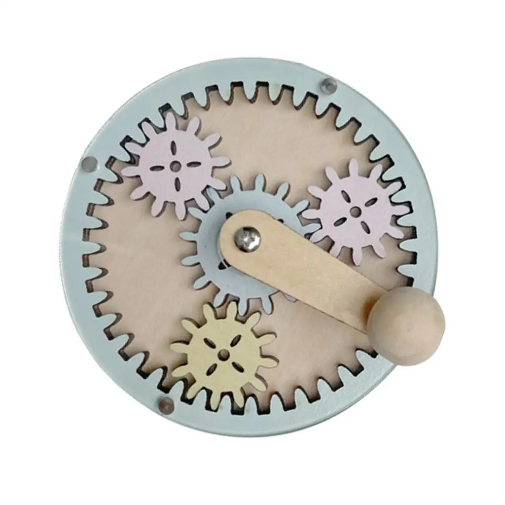 Montessori Busy Board Hand Crank Gear, Brinquedo Sensorial Sem Pintura, Artesanato De Madeira