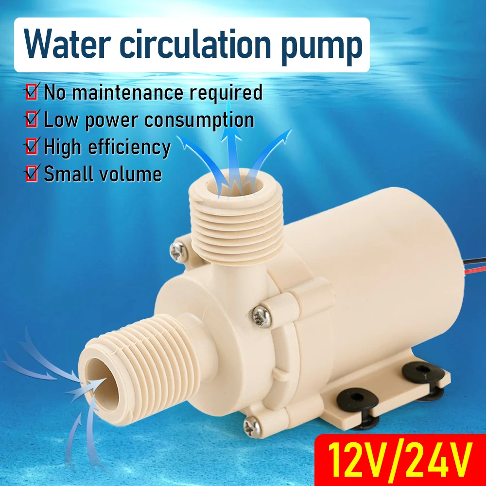 

1Pcs Solar Water Pump DC 12V/24V 5M Hot Water Brushless Motor Circulation Pump High Pressure/Food Grade Pump Garden irrigation