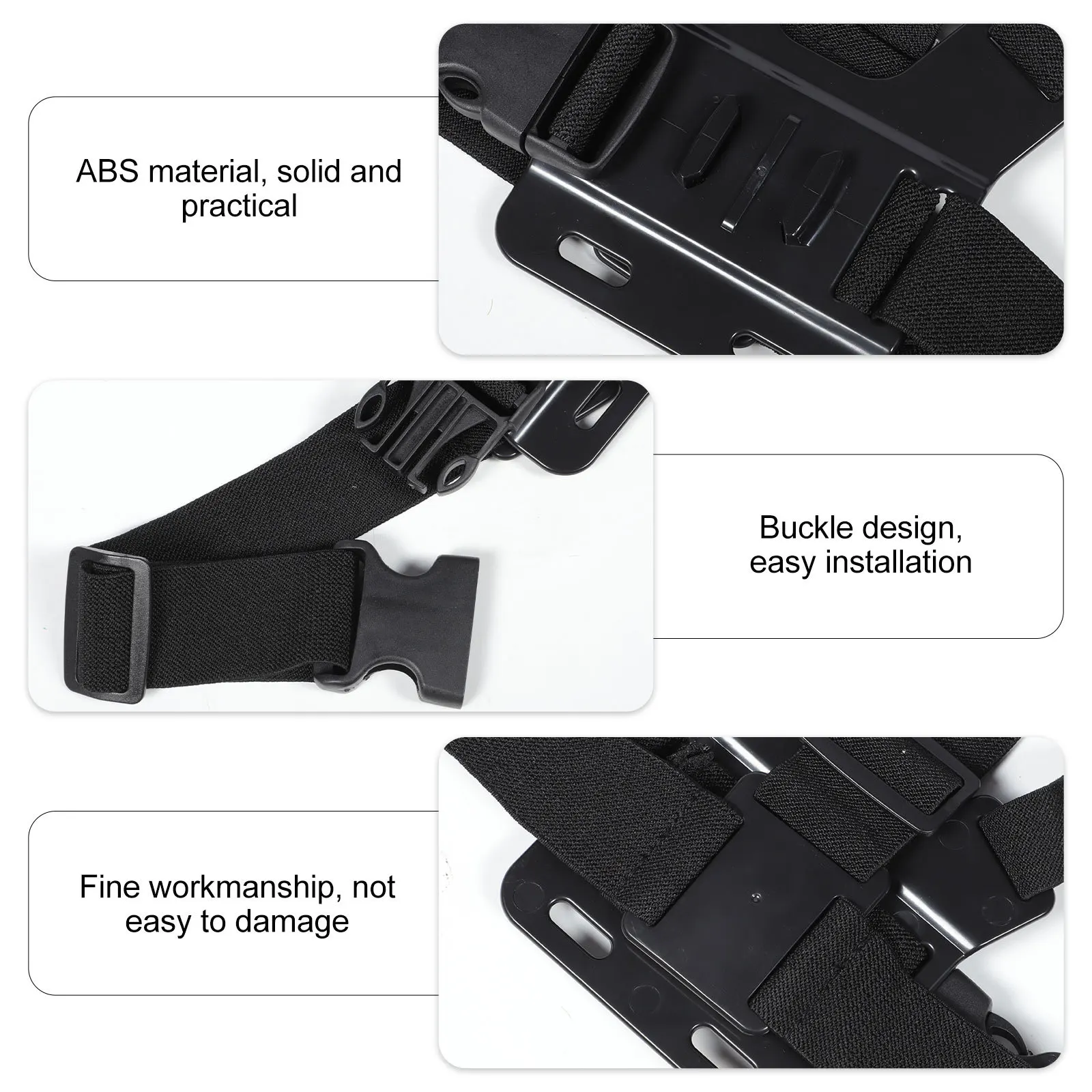 

1 Set Of Sports Camera Chest Harness Adjustable Waist Belt For Mountaineering Travel Cycling High Support Camera